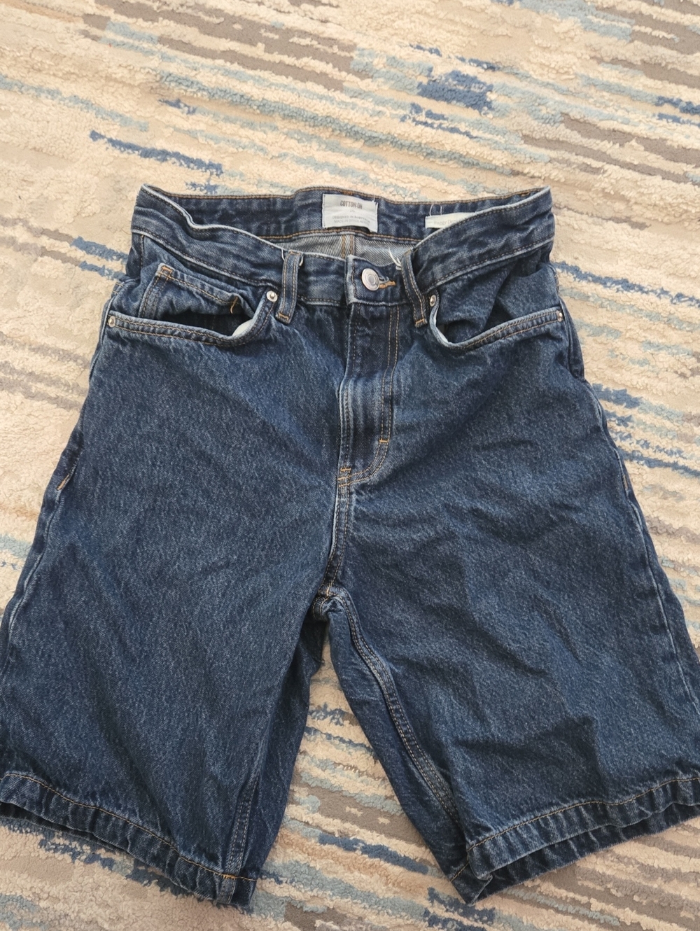 Cotton On Men’s Dark Blue Relaxed Denim Shorts